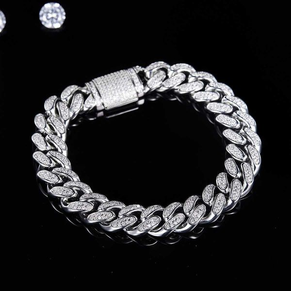 custom hip hop 925 silver jewelry moissanite cuban link chain necklace