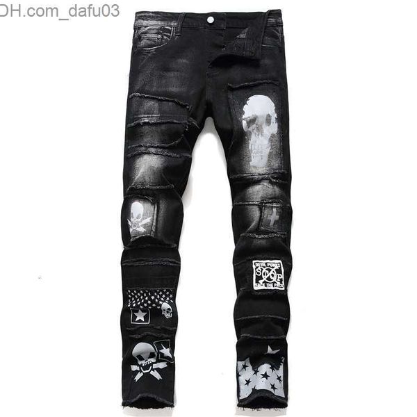 men's jeans mens jeans mens pants streetwear fashion trousers skull black denim biker male casual designer ripped comfortable 230317 z2, Blue
men's jeans mens jeans mens pants streetwear fashion trousers skull black denim biker male casual designer ripped comfortable 230317 z2, Blue