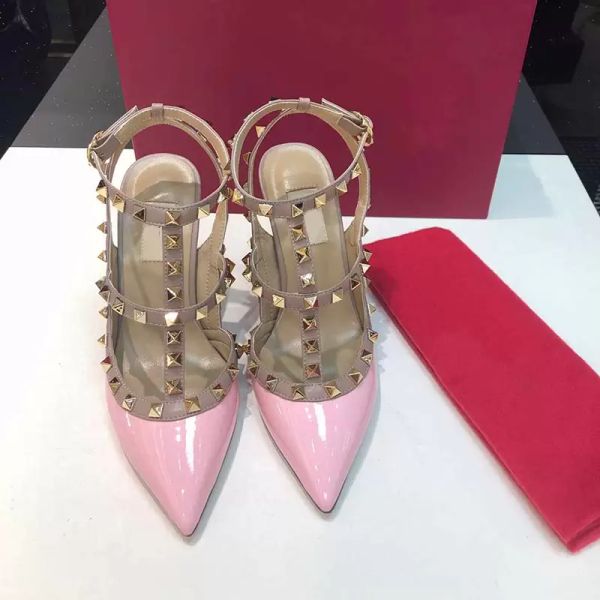 brand women wedding shoes high heel rivets sandals thin heel pointed toes 10cm super high women sandal 44, Black
brand women wedding shoes high heel rivets sandals thin heel pointed toes 10cm super high women sandal 44, Black