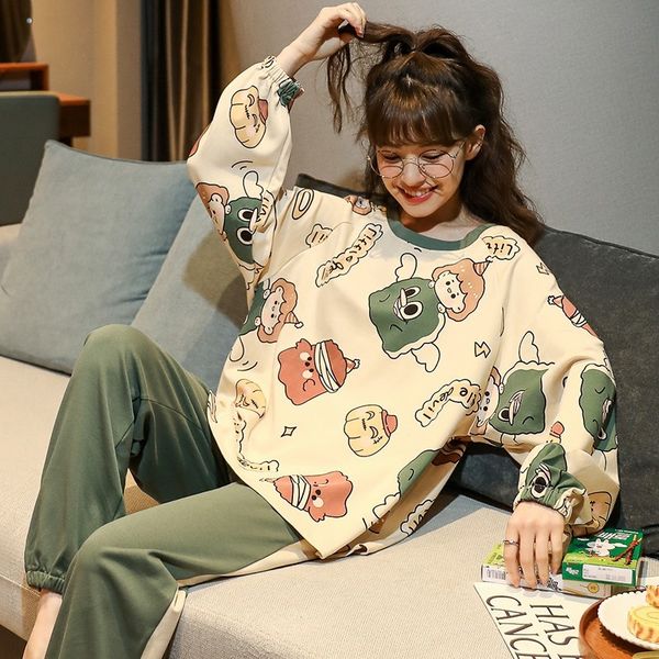 pants women 2 piece set women designer pajamas spring autumn long sleeve cotton set 2023 new student style autumn winter loose fitting home, White
pants women 2 piece set women designer pajamas spring autumn long sleeve cotton set 2023 new student style autumn winter loose fitting home, White