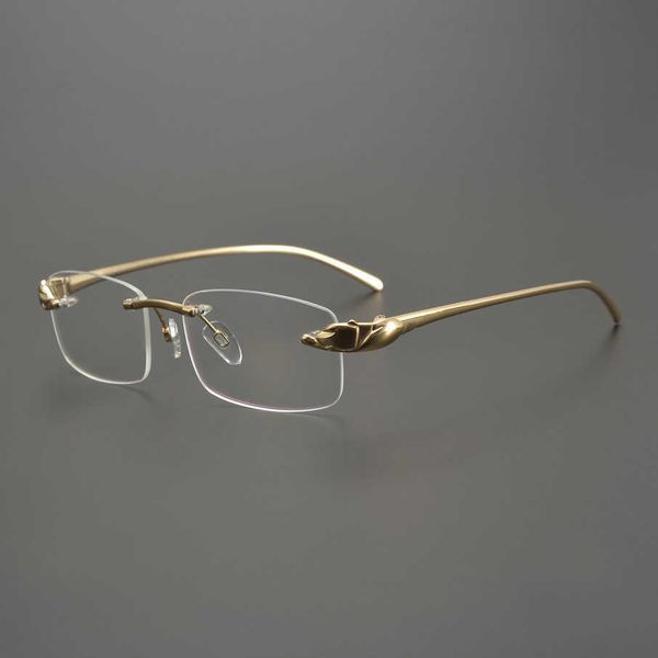 2023 new luxury designer sunglasses kajia leopard head men's fashion business high end frameless myopia frame pure titanium simple glas, White;black
2023 new luxury designer sunglasses kajia leopard head men's fashion business high end frameless myopia frame pure titanium simple glas, White;black