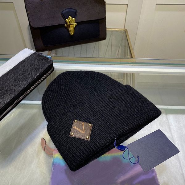 

Knitted Hat Beanie Cap Designer Skull Caps for Man Woman Winter Hats Letters Design 9 Color Plain, C8
