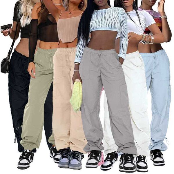 2023 plus size women pants designer new fashion loose strapping multi bag straight tube sports casual drawstring trousers, Black;white
2023 plus size women pants designer new fashion loose strapping multi bag straight tube sports casual drawstring trousers, Black;white