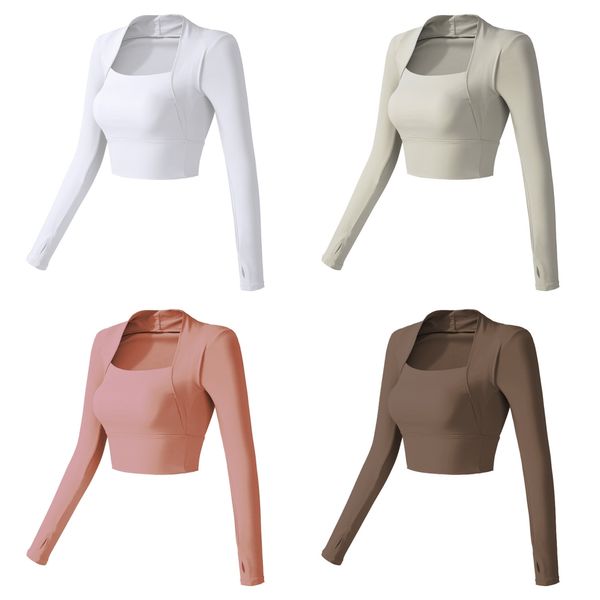 fitness yoga suit with chest cushion short quick dry running tight training slim sports long sleeves, White;red
fitness yoga suit with chest cushion short quick dry running tight training slim sports long sleeves, White;red