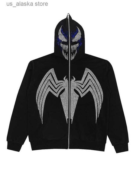 men's hoodies sweatshirts y2k clothing streetwear hoodie men rhinestone skeleton oversized y2k zip up autumn goth grunge jacket t2308, Black
men's hoodies sweatshirts y2k clothing streetwear hoodie men rhinestone skeleton oversized y2k zip up autumn goth grunge jacket t2308, Black