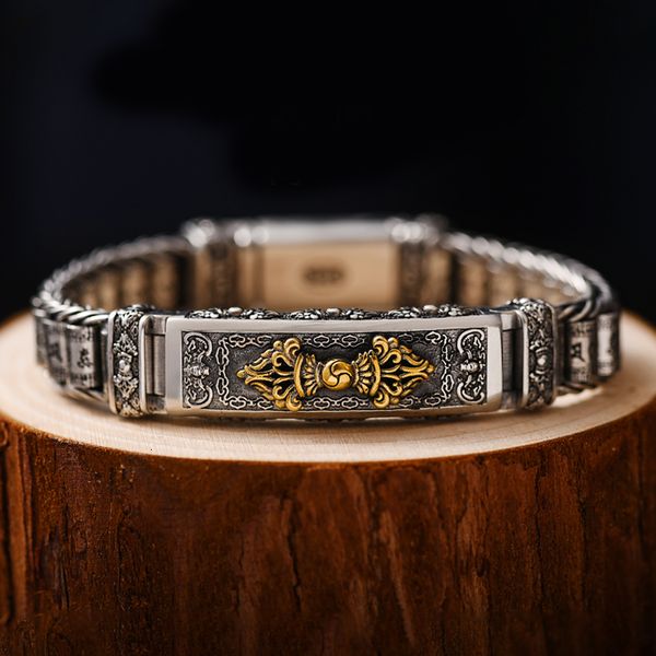 bangle vajra drop magic pestle silver bracelet mens retro buddhist sixcharacter mantra prayer wheel domineering handwoven 230801, Black
bangle vajra drop magic pestle silver bracelet mens retro buddhist sixcharacter mantra prayer wheel domineering handwoven 230801, Black