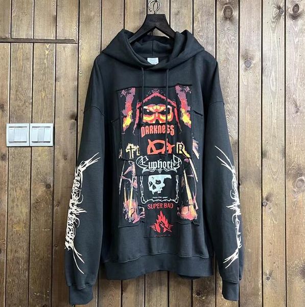 2023ss worn men's and women's loose hoodies sweatshirts, Black;brown