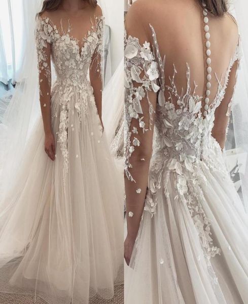 gorgeous lace tulle wedding dresses 2022 sheer neck appliques with button covered back illusion long sleeve aline bridal gow1923965, White
gorgeous lace tulle wedding dresses 2022 sheer neck appliques with button covered back illusion long sleeve aline bridal gow1923965, White