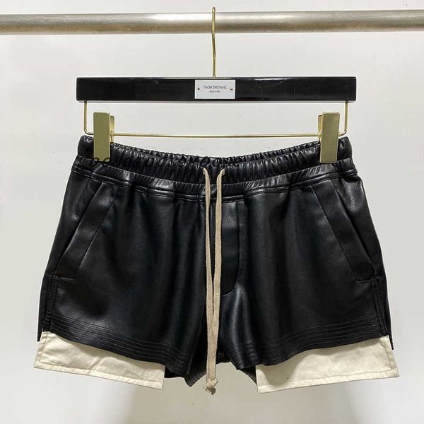 women s shorts fashion rick pu solid pants drawstring streetwear for techwear owens trousers 230328, White;black
women s shorts fashion rick pu solid pants drawstring streetwear for techwear owens trousers 230328, White;black