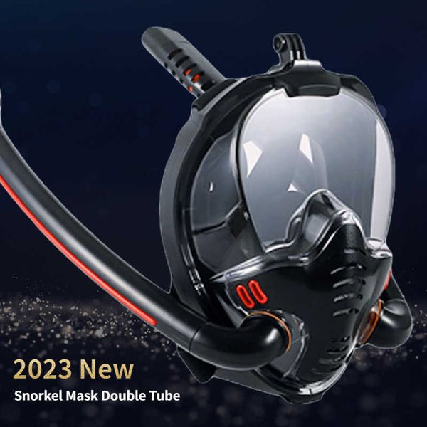 snorkeling mask double tube silicone full dry diving mask swimming mask diving goggles self contained underwater breathing, Blue
snorkeling mask double tube silicone full dry diving mask swimming mask diving goggles self contained underwater breathing, Blue
