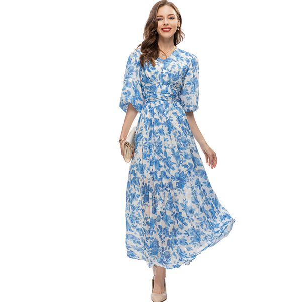 women's runway dresses v neck short sleeves printed ruched elegant fashion high street vestidos, Black
women's runway dresses v neck short sleeves printed ruched elegant fashion high street vestidos, Black