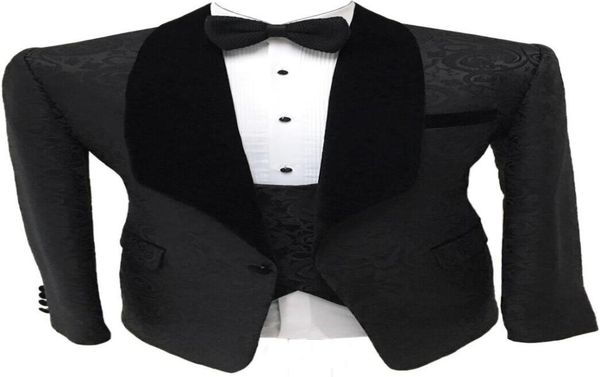 groomsmen black pattern groom tuxedos shawl velvet lapel men suits side vent weddingprom man jacketpantstievest 2230941, Black;gray
groomsmen black pattern groom tuxedos shawl velvet lapel men suits side vent weddingprom man jacketpantstievest 2230941, Black;gray