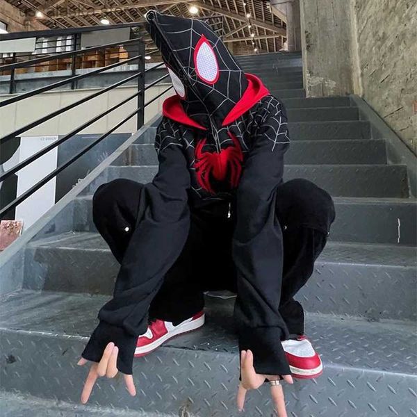 men's hoodies sweatshirts american retro street spider print stitching stand collar sweater men and women spring and autumn tide brand, Black
men's hoodies sweatshirts american retro street spider print stitching stand collar sweater men and women spring and autumn tide brand, Black