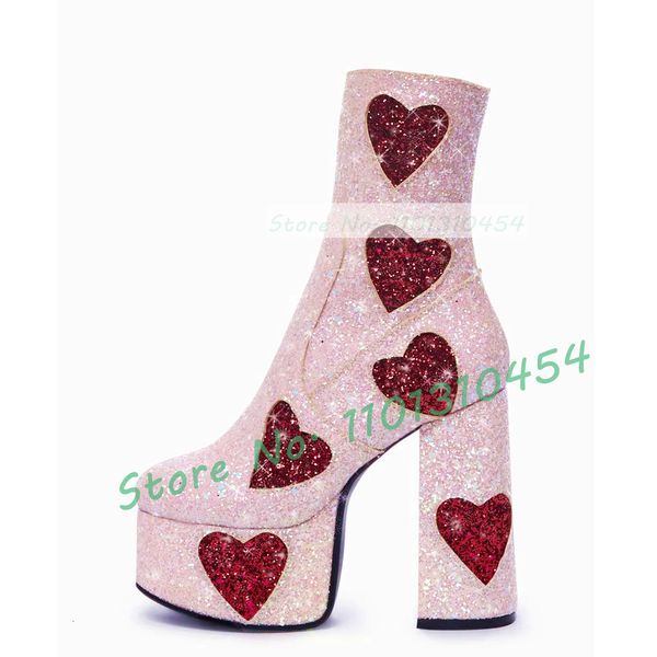 boots pink glitter platform ankle boots women lovely red heart decals high block heels shoes ladies sparkly fashion party dress boots 230801, Black
boots pink glitter platform ankle boots women lovely red heart decals high block heels shoes ladies sparkly fashion party dress boots 230801, Black