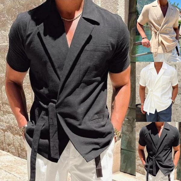 men's casual shirts summer solid color male short sleeved shirt lapel strap french elegant gentleman loose casual simple men's cl, White;black
men's casual shirts summer solid color male short sleeved shirt lapel strap french elegant gentleman loose casual simple men's cl, White;black