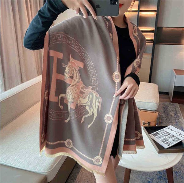 new h cashmere scarf women's winter warm long thickened carriage scarf shawl wsnr, Blue;gray
new h cashmere scarf women's winter warm long thickened carriage scarf shawl wsnr, Blue;gray