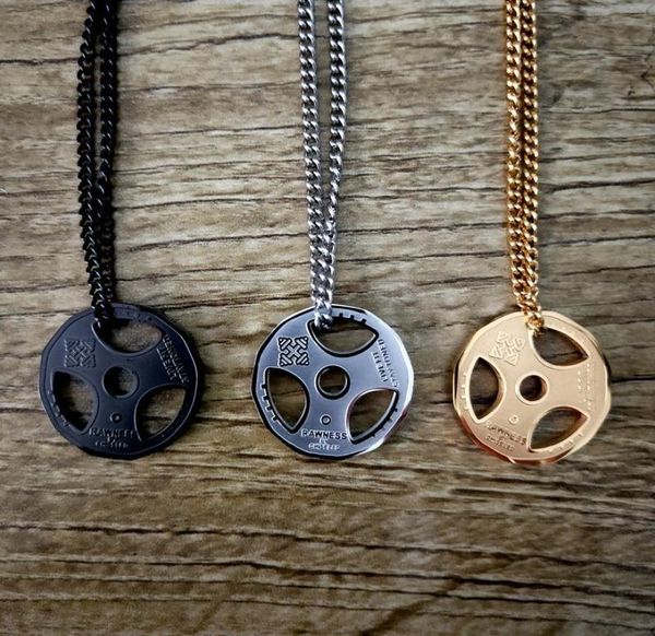 pendant necklaces 18kgp stainless steel barbell necklace for womenmen gold round fitness equipment chain jewelry2649011, Silver
pendant necklaces 18kgp stainless steel barbell necklace for womenmen gold round fitness equipment chain jewelry2649011, Silver
