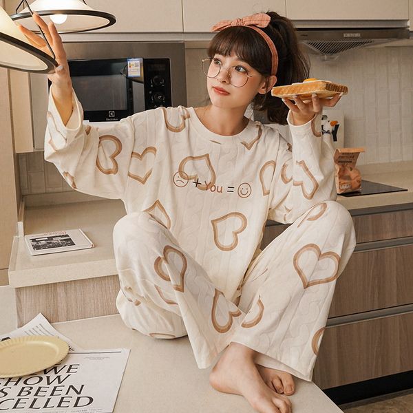 homewear sets for womens outfits two piece set women designer pajamas long sleeve comfort set loose fitting multiple options cotton cartoon, White
homewear sets for womens outfits two piece set women designer pajamas long sleeve comfort set loose fitting multiple options cotton cartoon, White