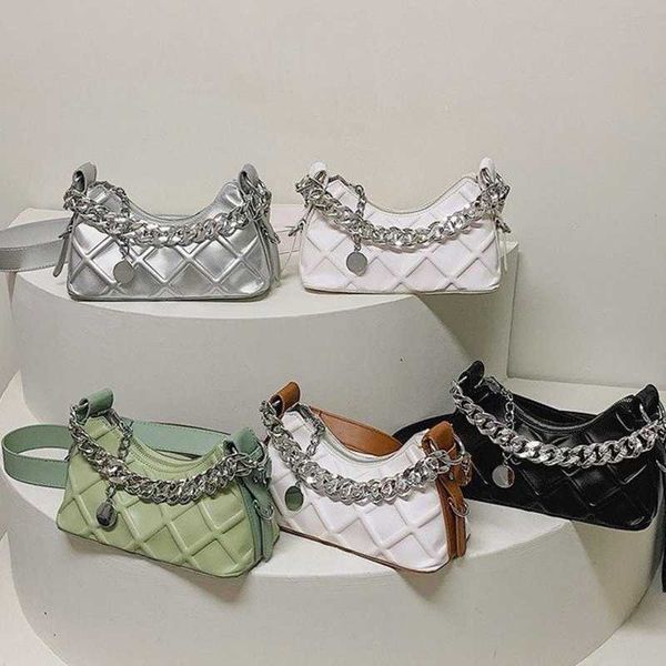 armpit bag texture thick chain tote small bag female fashion lingge shoulder bag