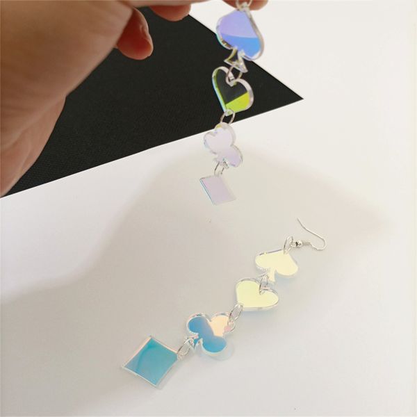 poker sign long dangle earrings for women iridescent acrylic novelty jewelry fashion accessories, Silver
poker sign long dangle earrings for women iridescent acrylic novelty jewelry fashion accessories, Silver