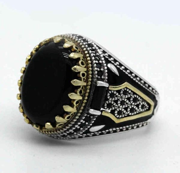 natural black agate stone for men 925 sterling silver golden crown king male ring vintage turkish handmade jewelry gift7517437, Golden;silver
natural black agate stone for men 925 sterling silver golden crown king male ring vintage turkish handmade jewelry gift7517437, Golden;silver