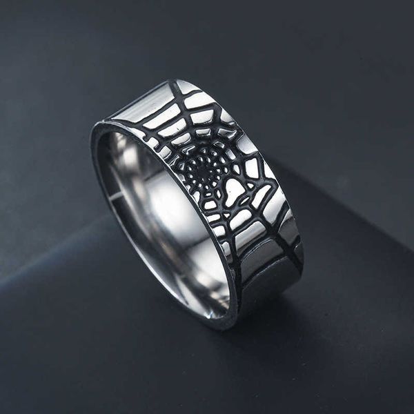 men' rings homme titanium steel ring for men spider's web oil drop punk fashion jewelry accessories gift wholesale, Silver 
men' rings homme titanium steel ring for men spider's web oil drop punk fashion jewelry accessories gift wholesale, Silver