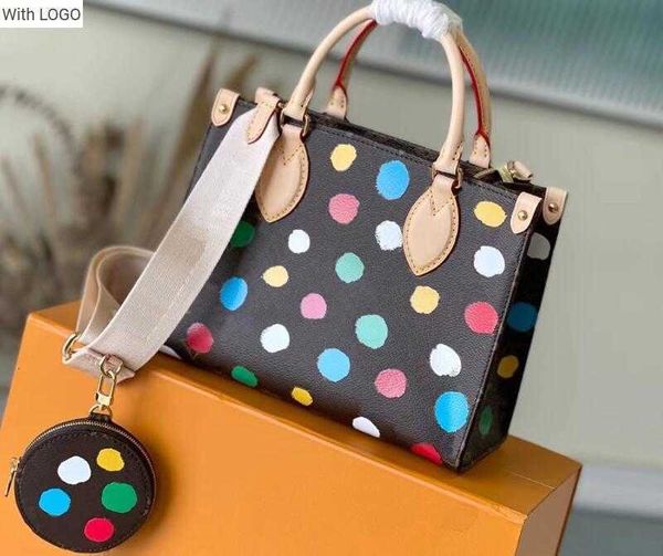 2023 new l bag bags 5a m46380 x yk onthego pm tote momogran canvas 3d painted dots print shoulder handbags purses for women dust bag, Black
2023 new l bag bags 5a m46380 x yk onthego pm tote momogran canvas 3d painted dots print shoulder handbags purses for women dust bag, Black
