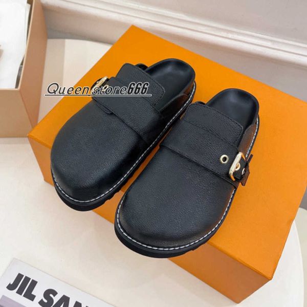 men slide comfort mules shoes women luxury leather flat slippers platform sandal fashion summer casual shoes 35-45 with box no436, Black
men slide comfort mules shoes women luxury leather flat slippers platform sandal fashion summer casual shoes 35-45 with box no436, Black