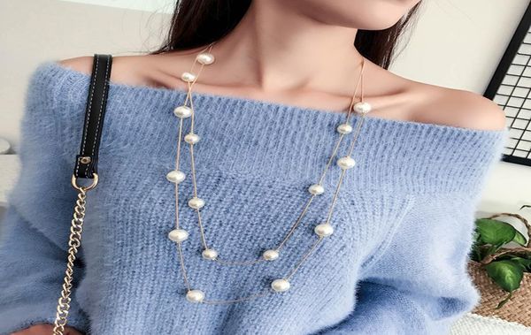 new long double layer simulated pearl necklace women sweater chain necklace female collares statement jewlery whole 20198346893, Silver
new long double layer simulated pearl necklace women sweater chain necklace female collares statement jewlery whole 20198346893, Silver