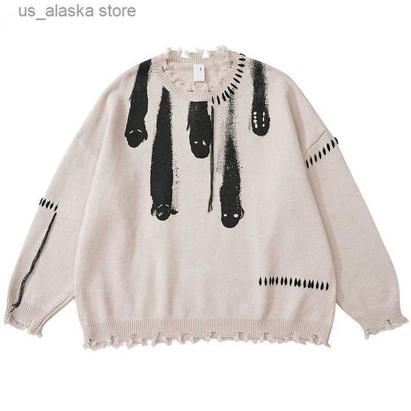 men's sweaters y2k grunge ripped ghost print hip hop sweaters streetwear women men punk gothic knitted jumpers autumn harajuku casual p, White;black
men's sweaters y2k grunge ripped ghost print hip hop sweaters streetwear women men punk gothic knitted jumpers autumn harajuku casual p, White;black