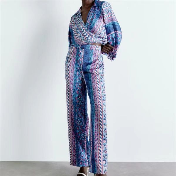 women's two piece pants women printed silk satin shirt fashion lapel vneck long sleeve pullover high waist loose casual trousers 230801, White
women's two piece pants women printed silk satin shirt fashion lapel vneck long sleeve pullover high waist loose casual trousers 230801, White