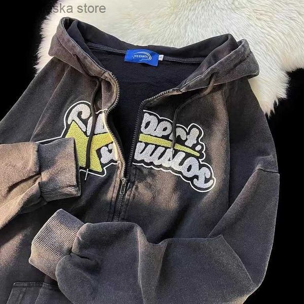 men's hoodies sweatshirts vintage oversized retro streetwear letter flocking zip up hoodie sweatshirt hoodies men and women grunge punk, Black
men's hoodies sweatshirts vintage oversized retro streetwear letter flocking zip up hoodie sweatshirt hoodies men and women grunge punk, Black