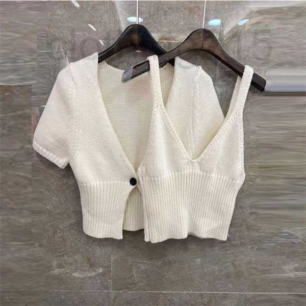 women's knits & tees designer summer new european women single breasted v-neck high waist cardigan vest short wool two piece set 4xcu, White
women's knits & tees designer summer new european women single breasted v-neck high waist cardigan vest short wool two piece set 4xcu, White