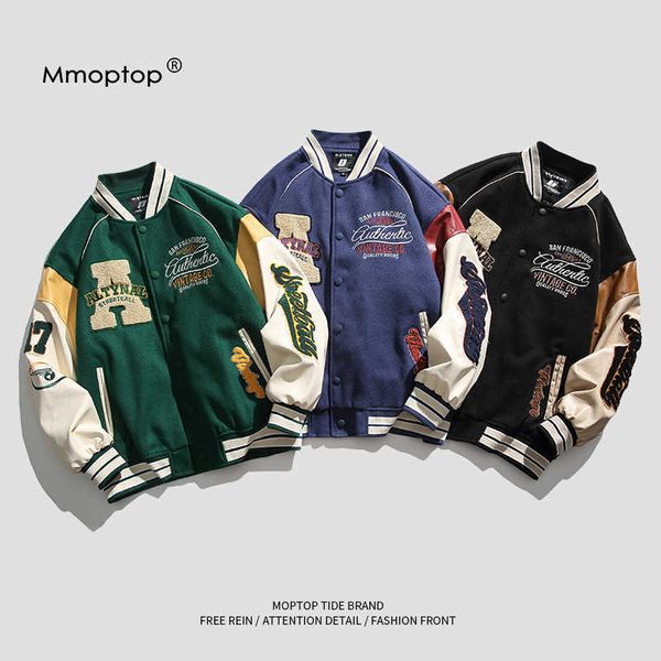 mmopamerican casual baseball uniform boys' spring and autumn vintage jacket men's couple coat men's fashion, Black;brown
mmopamerican casual baseball uniform boys' spring and autumn vintage jacket men's couple coat men's fashion, Black;brown