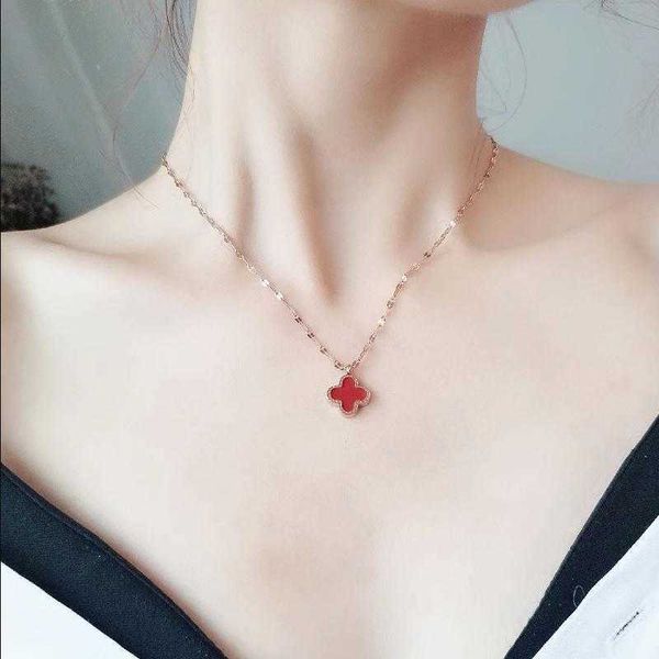 2023 new four-leaf clover necklace women's small network red titanium steel colorless rose gold collar chain korean version simple, Silver
2023 new four-leaf clover necklace women's small network red titanium steel colorless rose gold collar chain korean version simple, Silver