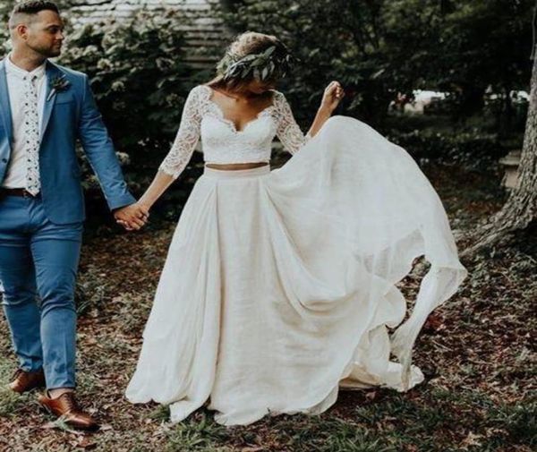 boho wedding dresses 34 long sleeves a line white ivory chiffon lace princess beach bride gowns two pieces marriage gown 20212284919
boho wedding dresses 34 long sleeves a line white ivory chiffon lace princess beach bride gowns two pieces marriage gown 20212284919