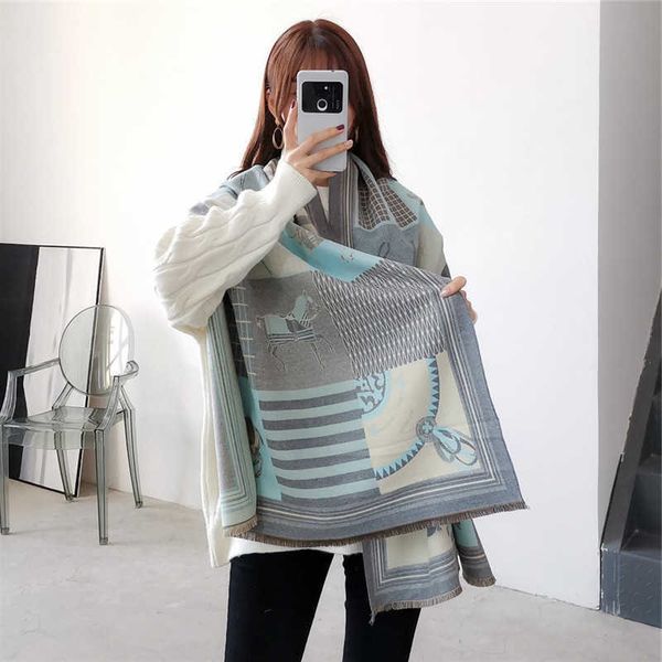 scarves h family 2023 autumn and winter carriage jacquard scarf womens imitation cashmere thickened double sided high grade shawl9402793 v7f, Blue;gray
scarves h family 2023 autumn and winter carriage jacquard scarf womens imitation cashmere thickened double sided high grade shawl9402793 v7f, Blue;gray