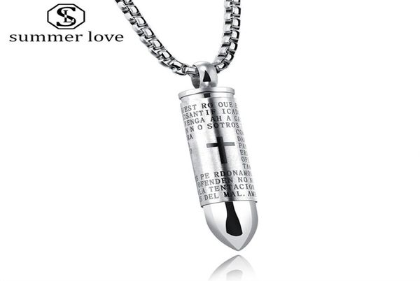 stainless steel bullet pendant necklace for men creative religion engraved lord bible prayer necklace personality unscrewed gift-y7747936, Silver
stainless steel bullet pendant necklace for men creative religion engraved lord bible prayer necklace personality unscrewed gift-y7747936, Silver