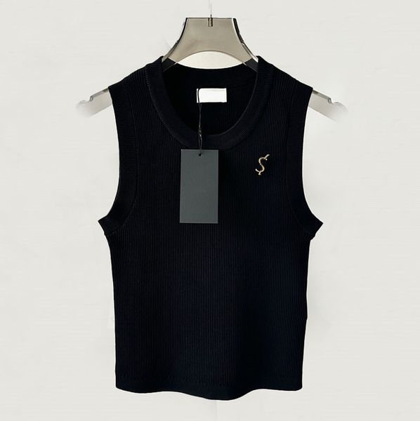 black knitted tank women t shirt with pin thin sleeveless woman tanks summer cool holiday daily shirt
black knitted tank women t shirt with pin thin sleeveless woman tanks summer cool holiday daily shirt