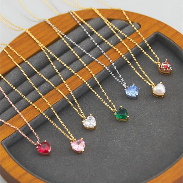 pendant necklace real 18k gold plated zircon heart chain jewelries letter wedding gift factory wholesale with dust bag, Silver
pendant necklace real 18k gold plated zircon heart chain jewelries letter wedding gift factory wholesale with dust bag, Silver
