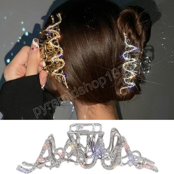 personality irregular rhinestone hair claw clips for women shiny gold silver large ponytail clip barrettes headdress, Slivery;white
personality irregular rhinestone hair claw clips for women shiny gold silver large ponytail clip barrettes headdress, Slivery;white
