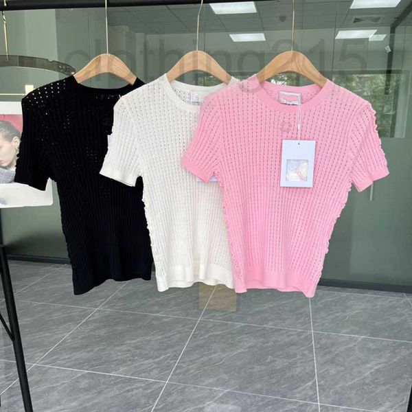women's t-shirt designer summer new solid round neck pullover hollow out elastic slim fit knitted short sleeve t-shirt trend c5yk, White
women's t-shirt designer summer new solid round neck pullover hollow out elastic slim fit knitted short sleeve t-shirt trend c5yk, White