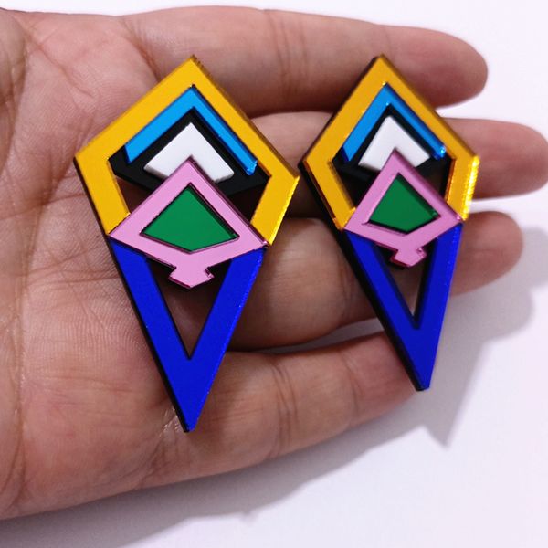 vintage acrylic earrings stud for women geometric mirror jewelry rhomboid retro multicolor accessories, Golden;silver
vintage acrylic earrings stud for women geometric mirror jewelry rhomboid retro multicolor accessories, Golden;silver