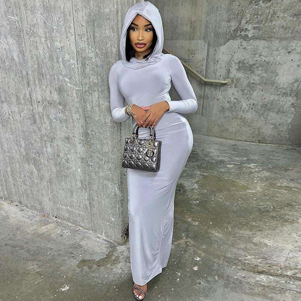 wind hooded pure color skintight dress socialite style long one step hip skirt sleeved pullover for women, Black;gray
wind hooded pure color skintight dress socialite style long one step hip skirt sleeved pullover for women, Black;gray