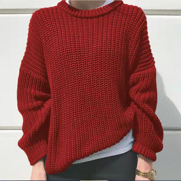 women designer dress autumn and winter women's loose simple sweater crew neck street, White;black
women designer dress autumn and winter women's loose simple sweater crew neck street, White;black