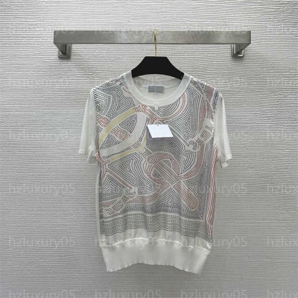 summer t-shirt designer cool fashion womens clothing comfort breathable silk fabric geometric printed crew neck short sleeve knit sweater d, White
summer t-shirt designer cool fashion womens clothing comfort breathable silk fabric geometric printed crew neck short sleeve knit sweater d, White