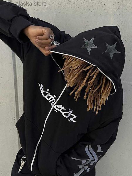men's hoodies sweatshirts men's punk star embroidery zip up hoodie for men oversized y2k sweatshirt jacket e-girl 90s pullover str, Black
men's hoodies sweatshirts men's punk star embroidery zip up hoodie for men oversized y2k sweatshirt jacket e-girl 90s pullover str, Black