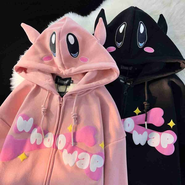 men's hoodies sweatshirts harajuku devil embroidery hoodies women japanese sweet streetwear cartoon loose sweatshirt couple zip up hood, Black
men's hoodies sweatshirts harajuku devil embroidery hoodies women japanese sweet streetwear cartoon loose sweatshirt couple zip up hood, Black