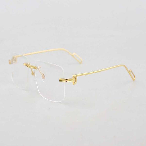 2023 new luxury designer sunglasses kajia series 0162 frameless pure titanium myopia lens high-end business eye frame, White;black
2023 new luxury designer sunglasses kajia series 0162 frameless pure titanium myopia lens high-end business eye frame, White;black