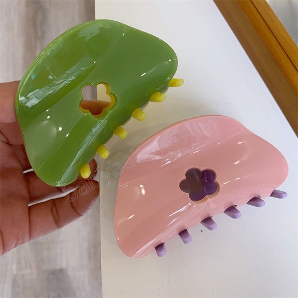 pink purple contrast acetate hair claw hollow flower hair clips sweet y2k hair accessories for women girls, Slivery;white
pink purple contrast acetate hair claw hollow flower hair clips sweet y2k hair accessories for women girls, Slivery;white